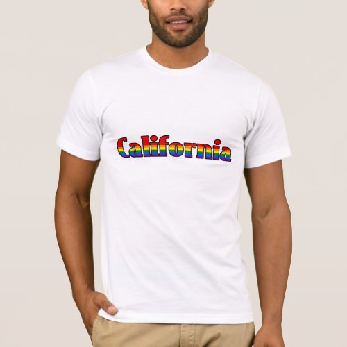 LGBT California Rainbow text T_Shirt