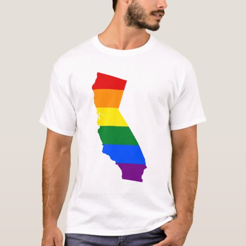 LGBT California US state flag map T_Shirt