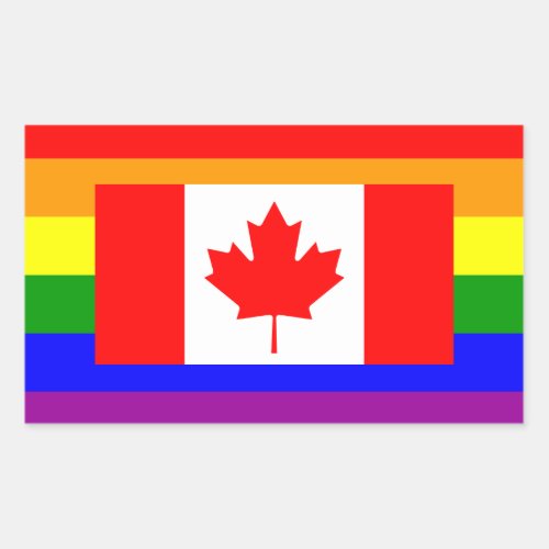 LGBT Canada Gay Pride Flag Rectangular Sticker