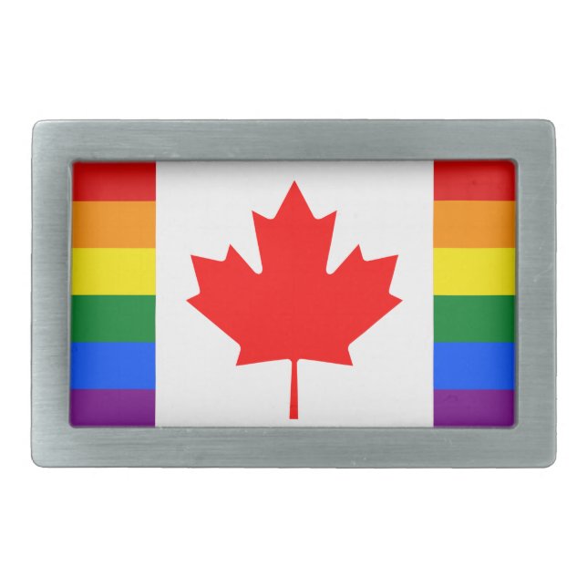 LGBT Canada Rectangular Belt Buckle (Front)