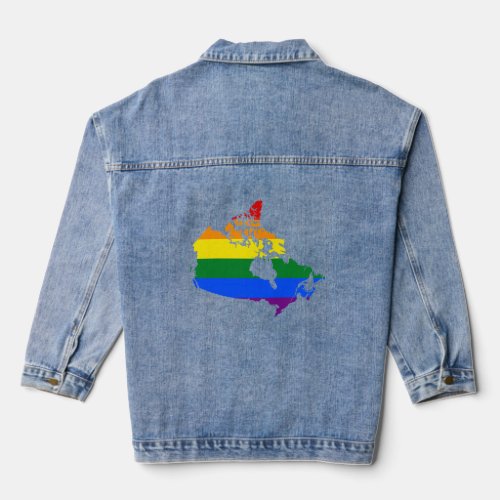 LGBT Canadian pride map  Denim Jacket