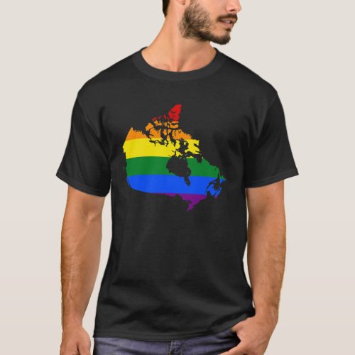 LGBT Canadian pride map T_Shirt