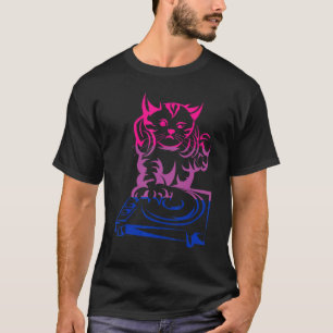 Lgbt Cat Dj Music Bi Pride Bisexuality Flag Bisex T-Shirt