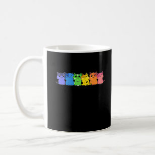 LGBT Cat Rainbow Gay Lesbian Colorful Kitty Coffee Mug