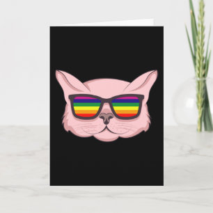 LGBT Cat With Sunglasses LGBT Pride Month LGBTQ Card