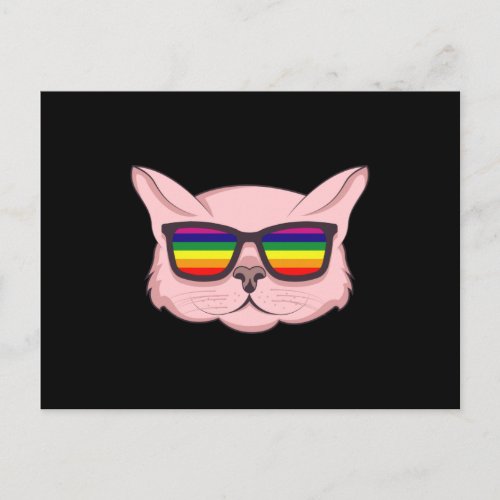 LGBT Cat With Sunglasses LGBT Pride Month LGBTQ Postcard