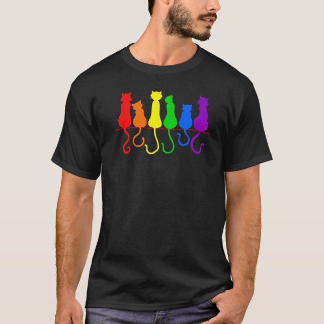 Lgbt Cats Gay Pride Purride Cat   Funy Lgbt Pride T-Shirt (Front)