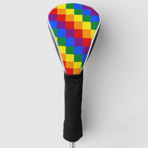LGBT chackered pattern Golf Head Cover
