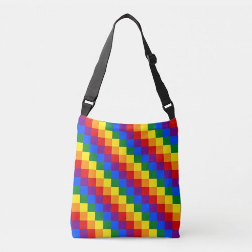 LGBT checkered pattern Crossbody Bag