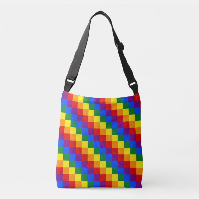 LGBT checkered pattern Crossbody Bag (Front)