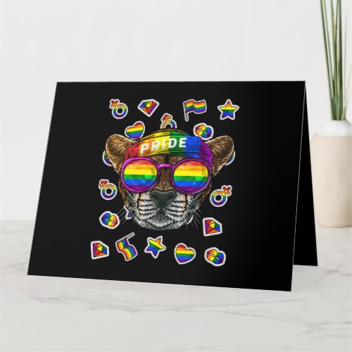 LGBT Cheetah Gay Pride Month Animal Rainbow Lesbia Card
