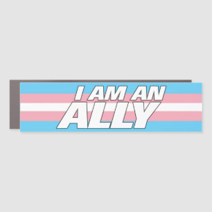 LGBT Cis Ally Transgender Pride Flag Bumper Car Magnet