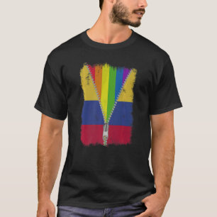 Lgbt Colombia Flag Zip Colombian Pride T-Shirt