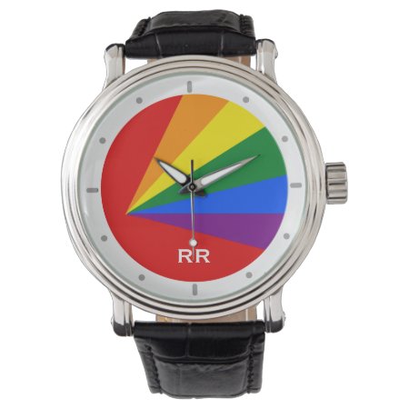 Lgbt Color Rainbow Gay Pride Wristwatch