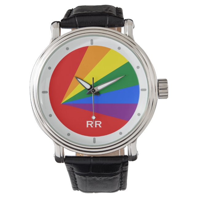LGBT Color Rainbow Gay Pride Wristwatch (Front)