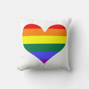 LGBT Colors Hearts Throw Pillow