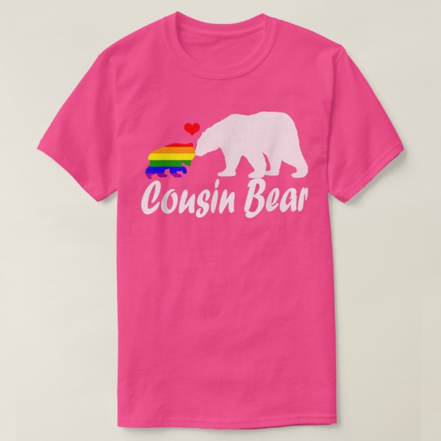 Lgbt Cousin Bear Gay Pride Equal Rights Rainbow 35 T-Shirt (Design Front)