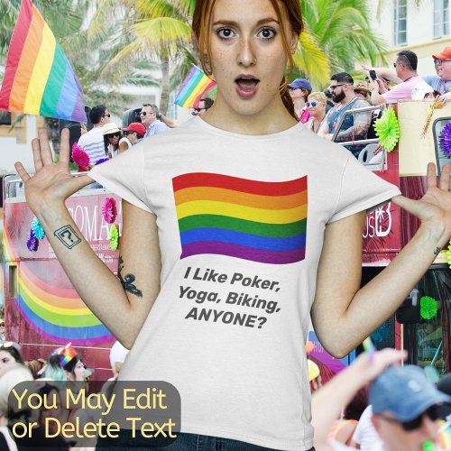 LGBT Custom Text Rainbow Flag Gay Pride Flag Funny T_Shirt