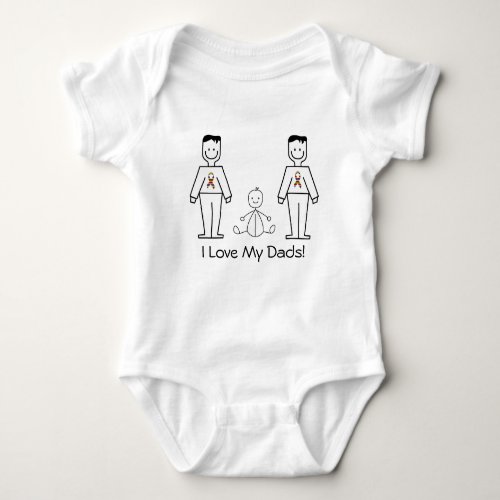 LGBT Customizable 2 Dads  A Baby Baby Bodysuit