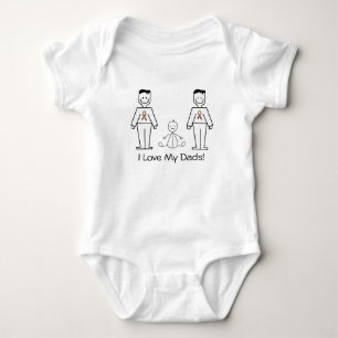 LGBT Customizable 2 Dads & A Baby Bodysuit