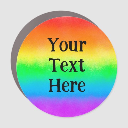 LGBT Customizable Text  Rainbow Flag Car Magnet