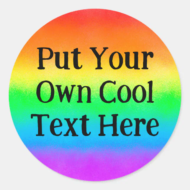 Lgbt Customizable Text Rainbow Pride Flag Classic Round Sticker Zazzle