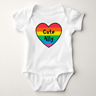 LGBT Cute Ally | Rainbow Pride Heart Pride Baby | Bodysuit