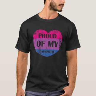 LGBT Dad Mom Bi Pride Heart Proud Of My Bisexual D T-Shirt