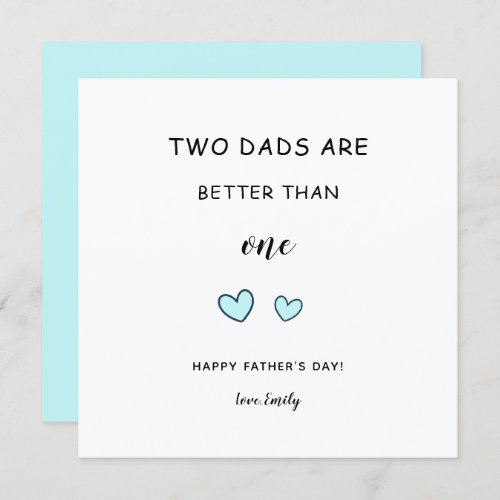 LGBT dads Gay fathers day Two dads cute modern Card