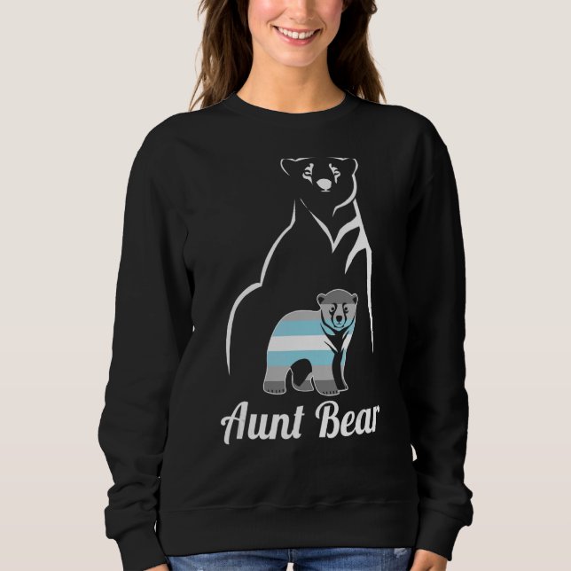 Lgbt Demiboy Aunt Bear Demigender Pride Flag Sweatshirt (Front)