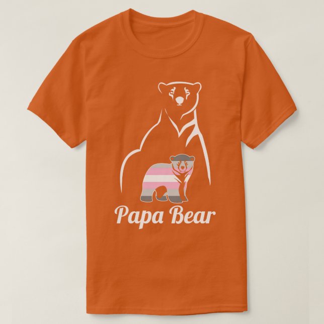 LGBT Demigirl Papa Bear Demigender Pride Flag T-Shirt (Design Front)