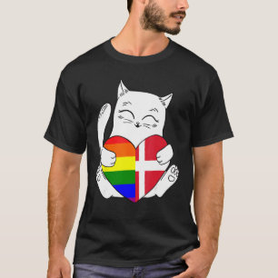 LGBT Denmark Cat Ally Animal  Pride Supporter T-Shirt