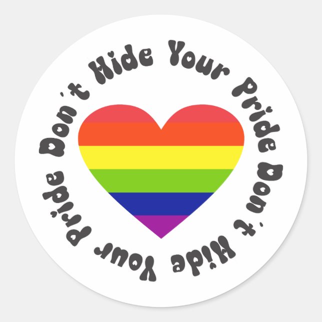 LGBT Dont Hide Your Pride, GayPride Classic Round Sticker (Front)