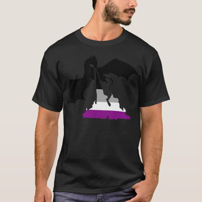 LGBT Dragon Asexual Rainbow Pride Month Support T  T-Shirt (Front)