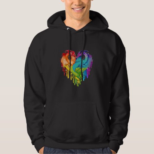 LGBT Dragon Heart Rainbow Heart Dragon LGBT Pride Hoodie