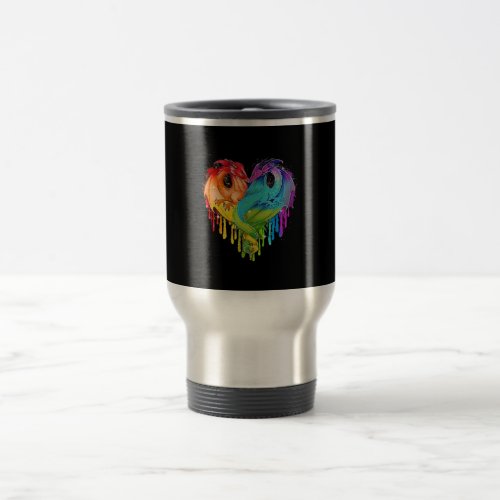 LGBT Dragon Heart Rainbow Heart Dragon LGBT Pride Travel Mug