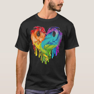 LGBT Dragon Heart Rainbow Heart Dragon LGBT -stand T-Shirt