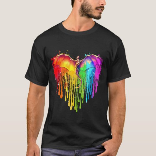 LGBT Dragon Rainbow Heart LGBT Pride Rainbow Drago T_Shirt