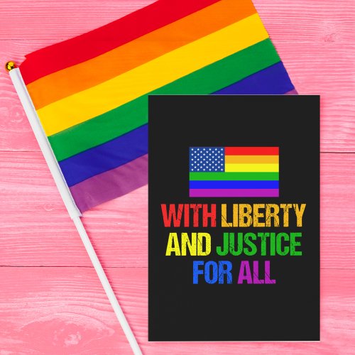 LGBT Equal Rights Rainbow American Flag Postcard