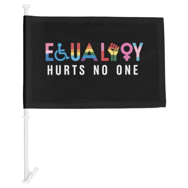 Lgbt Equality Hurts No One Pride Human Rights Car Flag (Front)