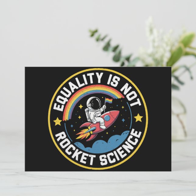 Lgbt Equality Not Rocket Science Pride Ally  Invitation (Standing Front)