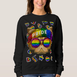 Lgbt Exotic Shorthair Gay Pride Month Cat Rainbow  Sweatshirt