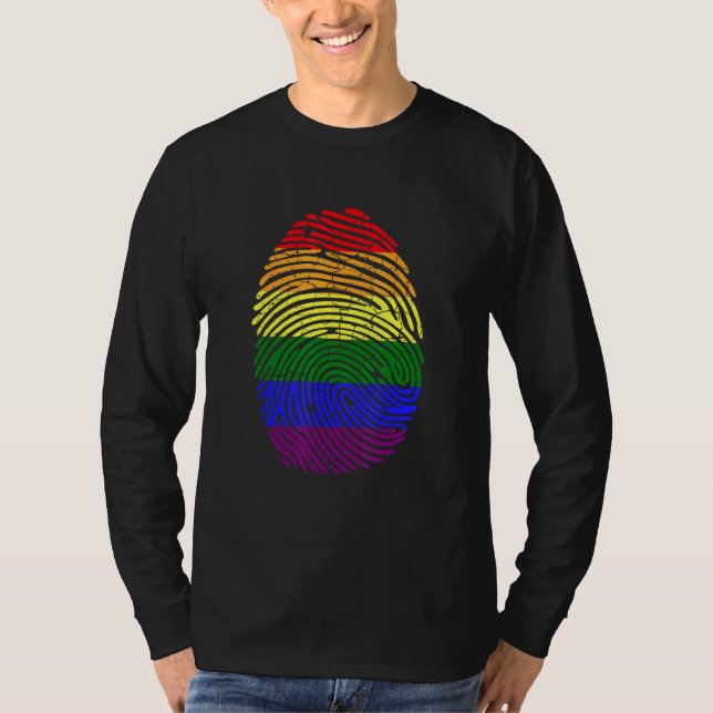 LGBT Finger Print LGBTQ T-Shirt (Front)