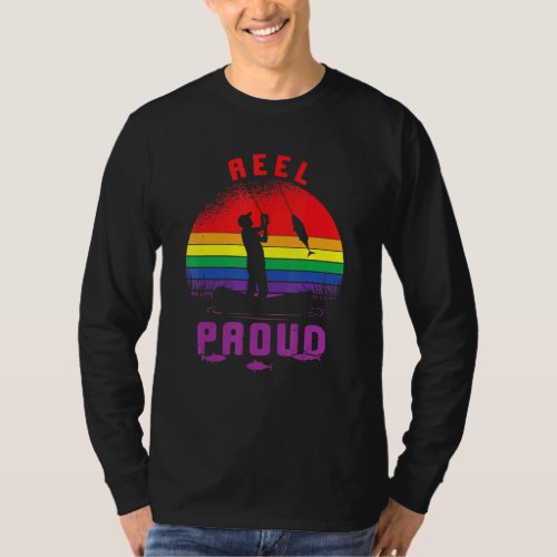 Lgbt Fishing Reel Proud Gay Angler Retro Queer Pri T_Shirt