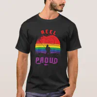 Lgbt Fishing Reel Proud Gay Lesbian Angler Pride Rainbow Tall T-Shirt