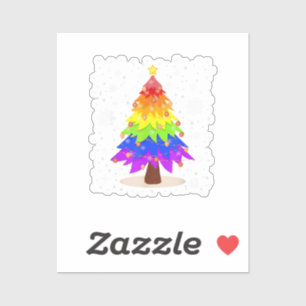 LGBT Flag Christmas Tree Merry Christmas Gay LGBT  Sticker