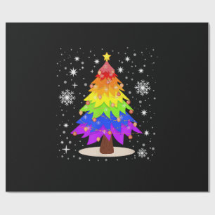 LGBT Flag Christmas Tree Merry Christmas Gay LGBT  Wrapping Paper