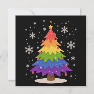 LGBT Flag Christmas Tree Merry Xmas Gay Pride  Holiday Card