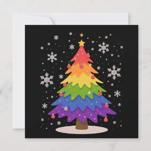 LGBT Flag Christmas Tree Merry Xmas Gay Pride  Holiday Card