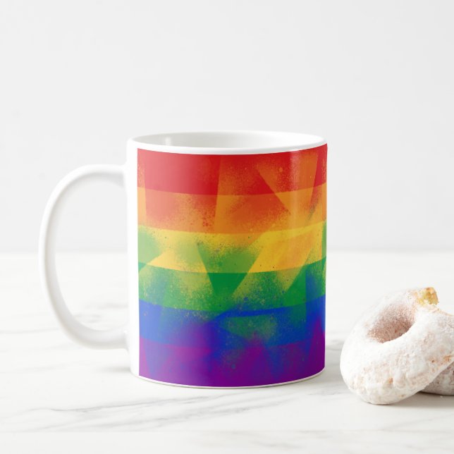 LGBT Flag Colors Coffee Mug (With Donut)